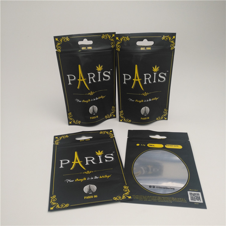 Klares Fenster stehen oben Verpackentasche des Beutel-Geruch-Beweis-CBD mit kindersicherem Reißverschluss