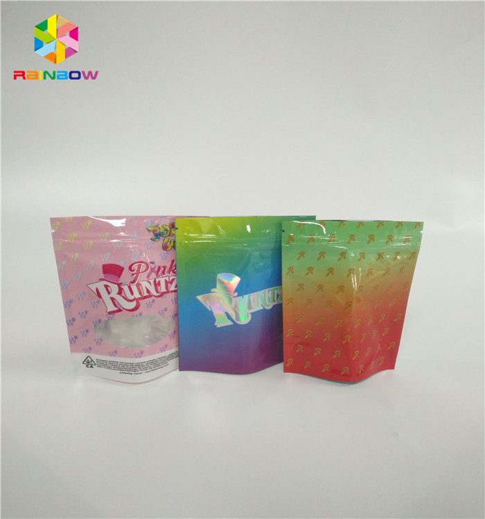 Kindersichere 3.5g stehen oben Reißverschluss-Beutel besonders anfertigen Druck Runtz-Satz-Geruch-Beweis