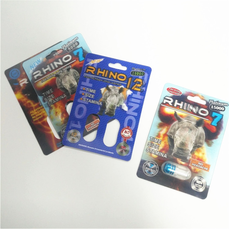 Kunstdruckpapier-Blasen-Karten-Verpackennashorn-männliche Verbesserungs-Pillen-Kästen kundengebundene Größe