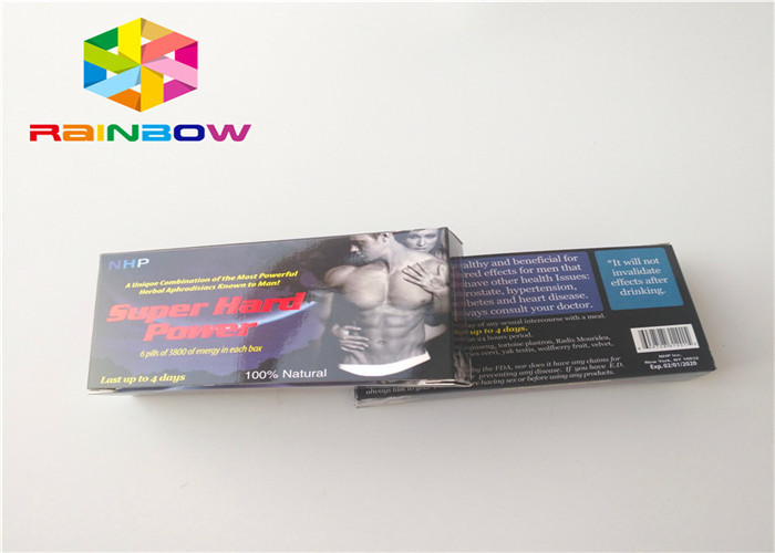 Männlicher Verbesserungs-Getränk-Flaschen-Packpapier-Kasten mit klebendem Aufkleber-Aufkleber