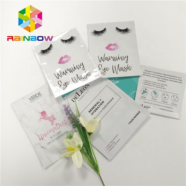 3 Schichten lamellierte Masken-leere Aluminiumfolie-Kosmetiktasche-Masken-Beutel-wiederversiegelbar