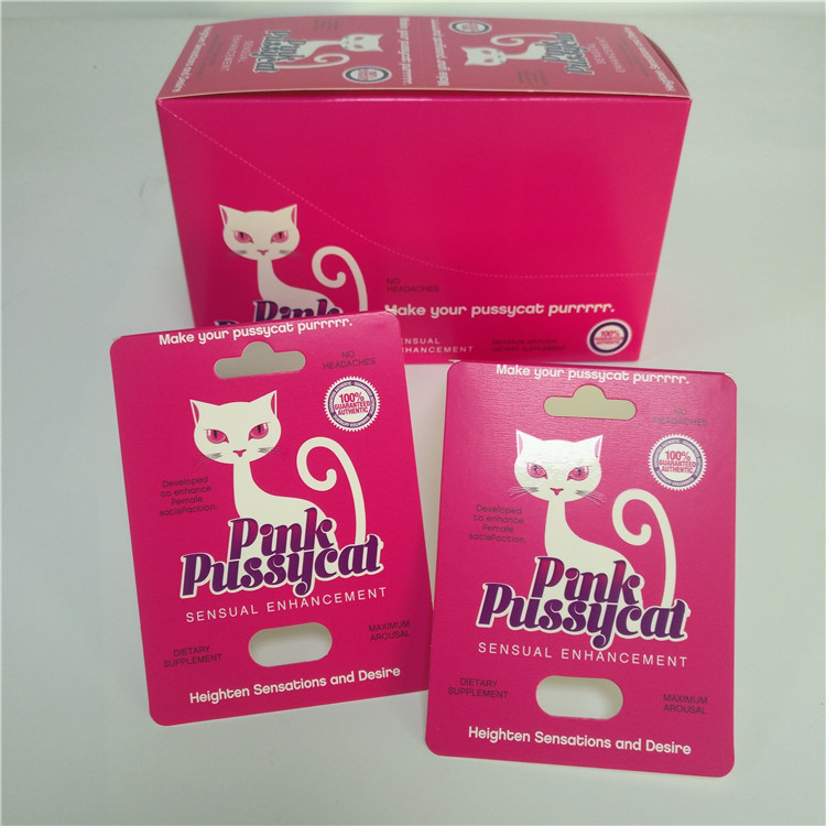 Rosa Pussycat-Sex-Pillen-Papierkarten-Blasen-Sex-Vergrößerer-Verpackenschaukarton