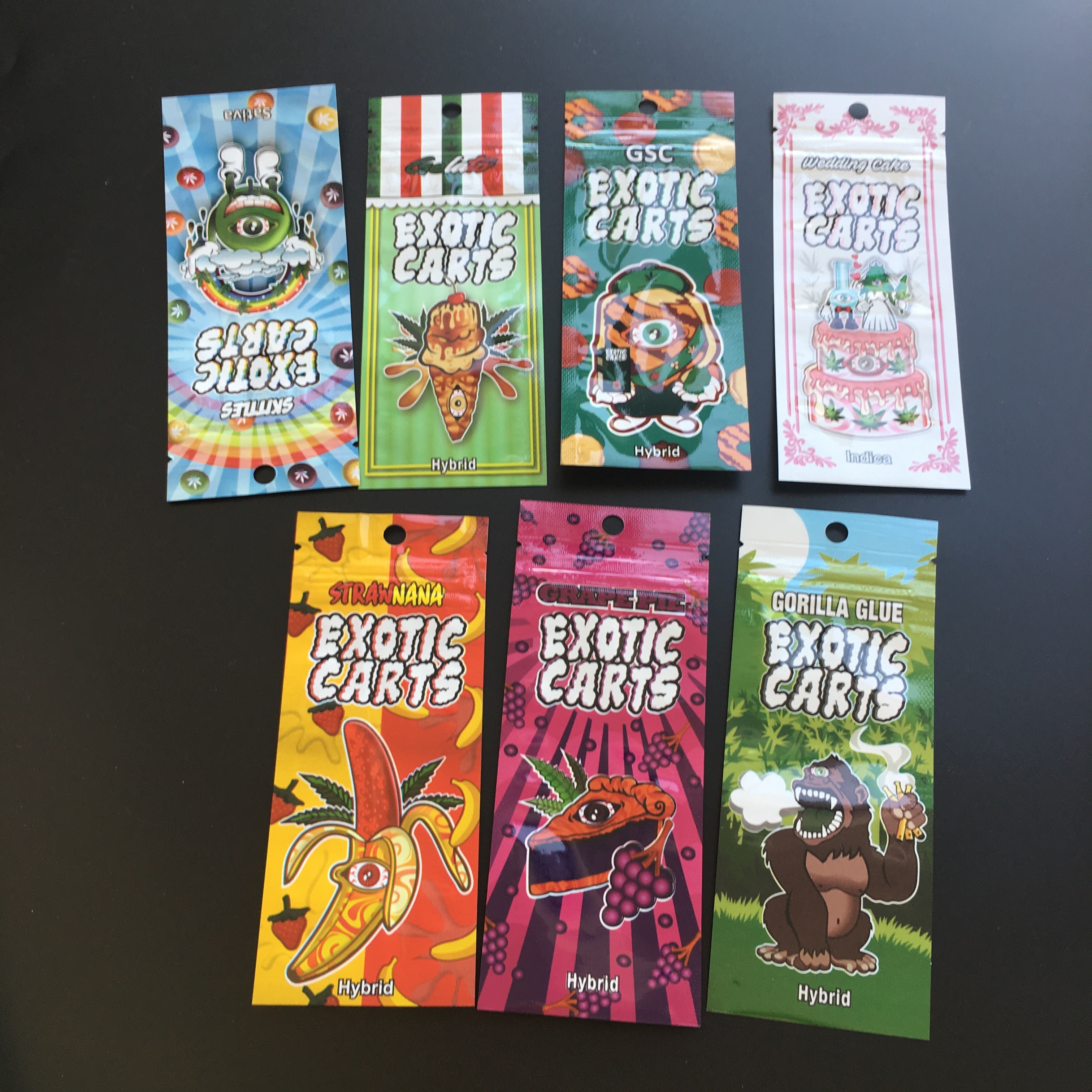 Die Vape-Patrone Cbd-Öl-Plastikbeutel, die exotische Wagen Plastik mit Reißverschluss verpacken, sacken 0.5ml 1ml ein