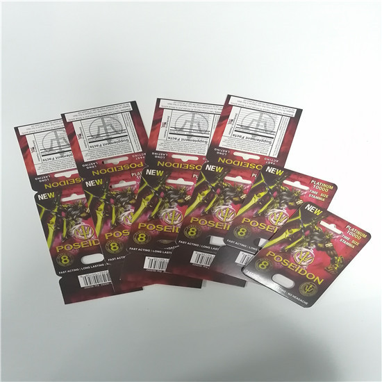 Poseidon-Sex-Pillen-Blasen-Karte, die steifes Rox-Sex-Vergrößerer-Satz-Recyclingpapier verpackt