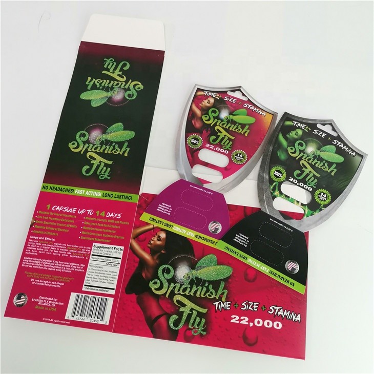 Männliche Verbesserungs-Pillen-Blisterpackungs-verpackende Papierkarte für Pillen-Kapseln des Sex-D2