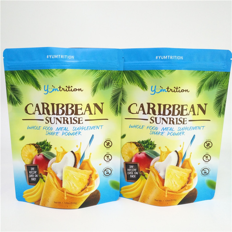 Wiederversiegelbare Verpacken- der LebensmittelAluminiumfolie-Taschen Plastik-Doypack-Ergänzungs-Pulver mit Reißverschluss