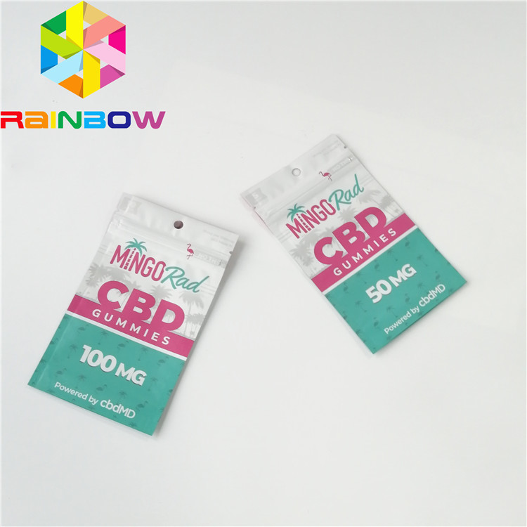 Recyclebare Plastikbeutel, die Süßigkeits-Taschen-Gravüren-Drucken des Reißverschluss-CBD gummiartiges verpacken