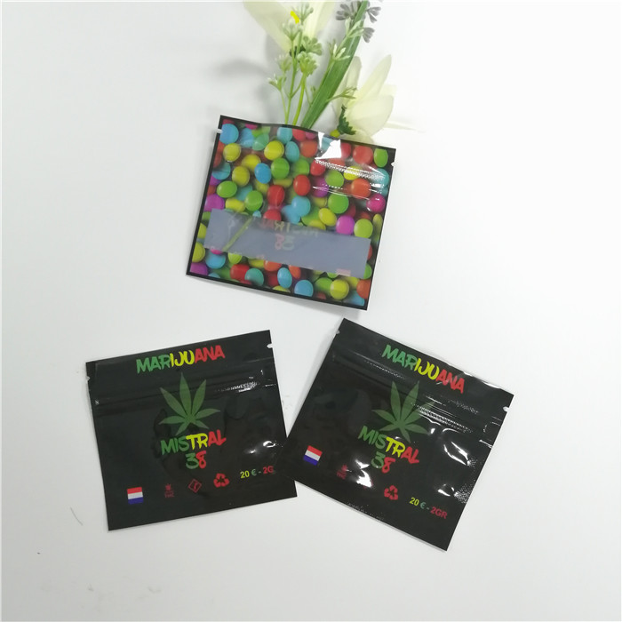 Drei sackt flacher Seitenreißverschluß der Zuckersüßigkeits-CBD Plastik niedrige Drucklanglebiges gut Moq Gewohnheit ein