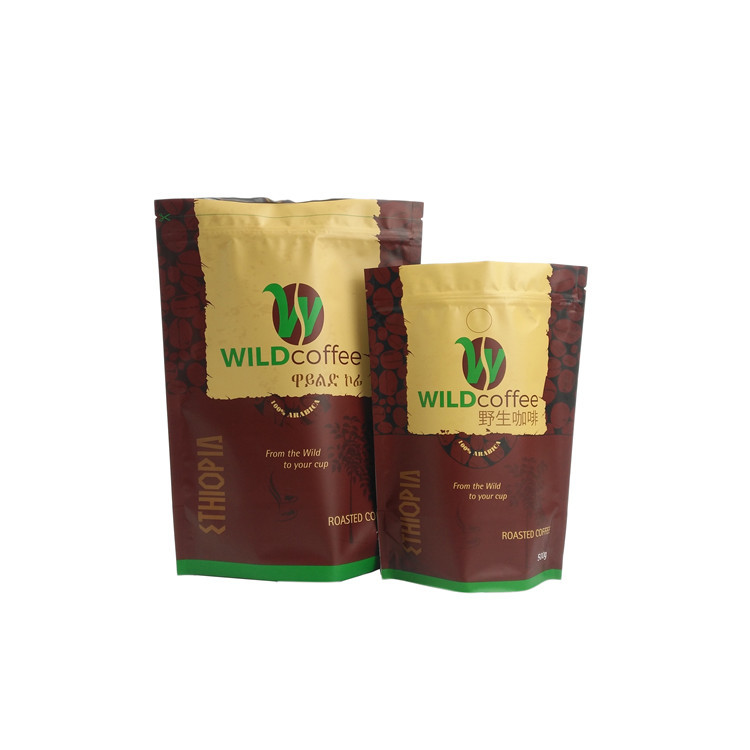 Kundenspezifische Mattendkaffee-Teebeutel, Aluminiumfolie stehen oben Beutel mit Reißverschluss