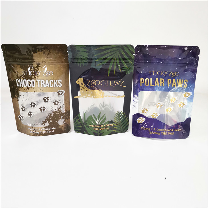 Aluminiumfolie-Unkraut-Plätzchen CBD 3x4 stehen oben Reißverschluss-Tasche