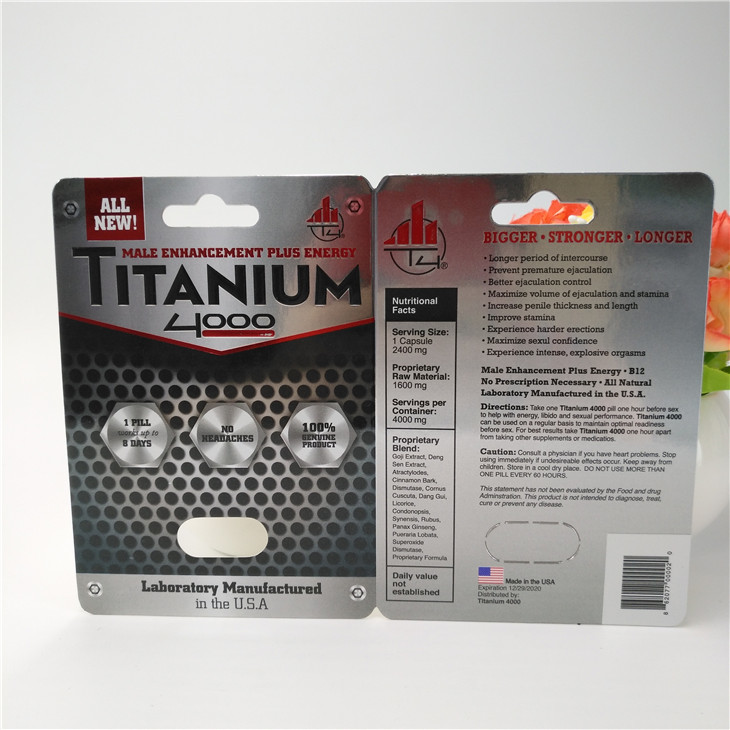 Karten-Blasen-Karten-Verpacken der 12mm Kappen-Nashorn-männliches Pillen-3D