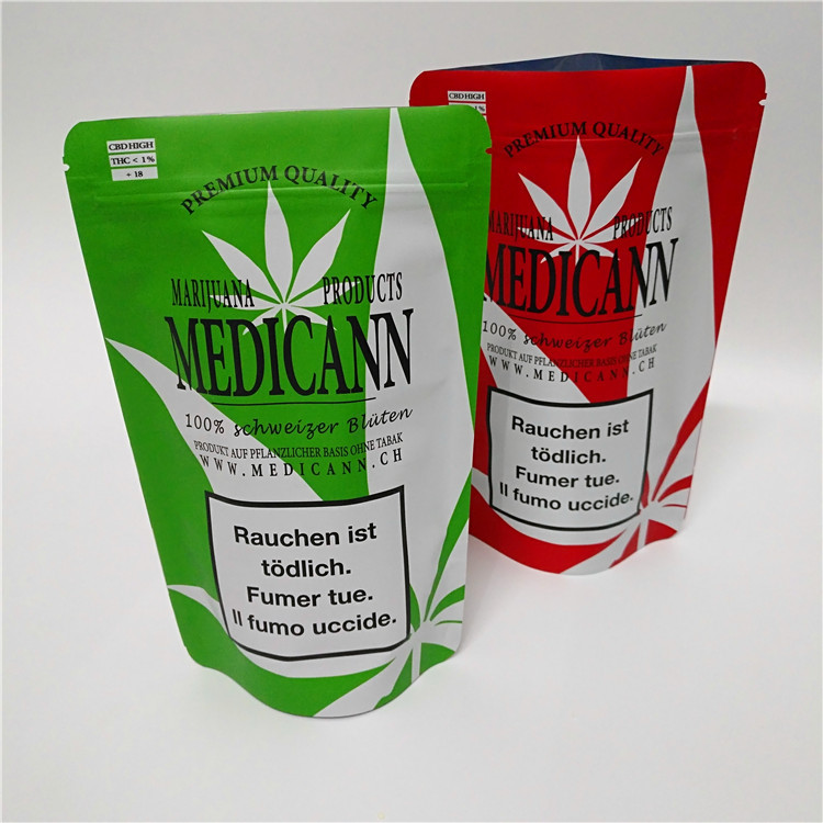 3.5g 28g 1oz Kalifornien leichte Berührung Alumnum Blumen-vereiteln kindersichere Plastik-Taschen-CBD gezeichneten Doy-Satz-Beutel