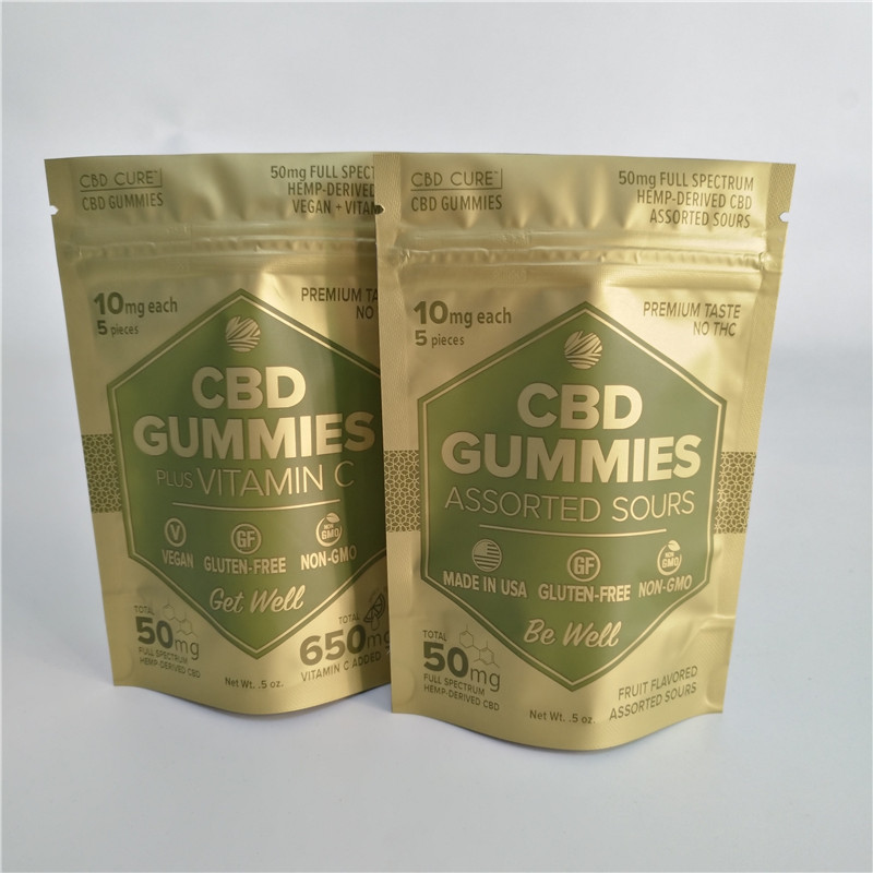 Beutel VMPET 5oz 50mg Cbd Gummies stehen oben Beutel mit Reißverschluss