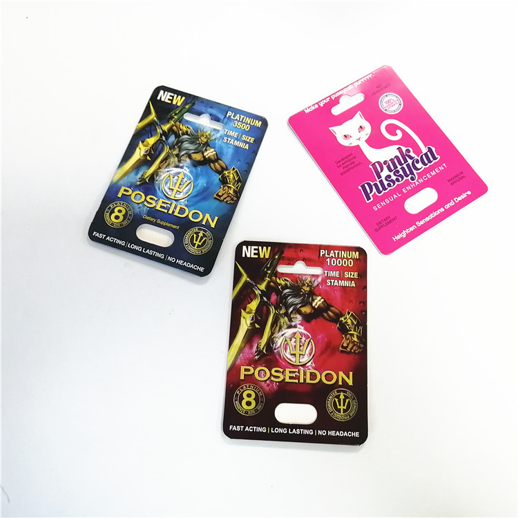 Schaukarton für Nashornpillen Nashorn-Form-Kapselpapierkarte Leistung männlicher Vergrößerer sexuelle