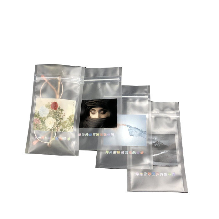 Die versiegelte Seite zwei falten untere Beutel-kundenspezifische Großhandelsdekorations-Verpackentaschen-recyclebare klare Plastiktasche zusammen