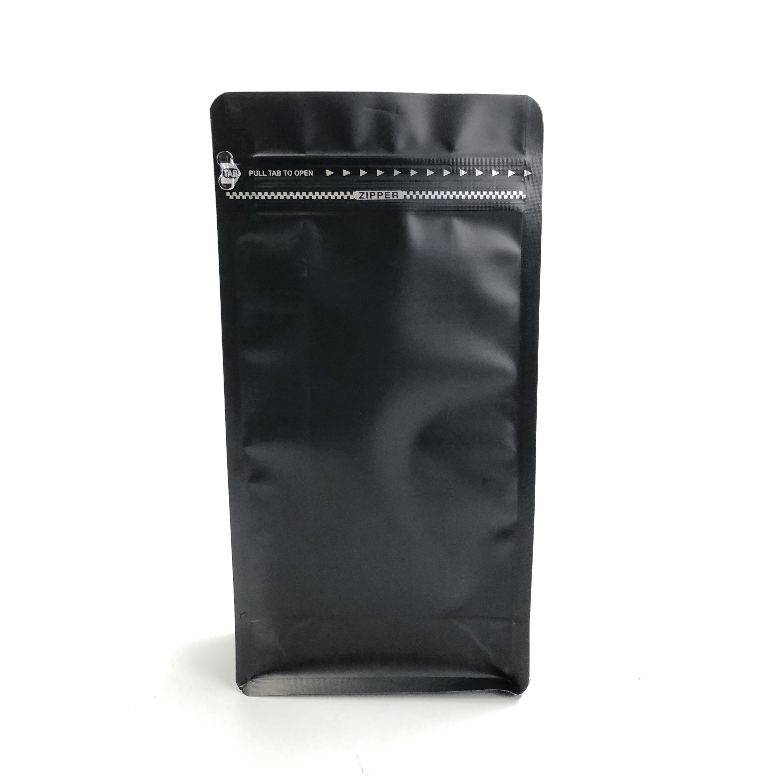 Kundenspezifisches Druck-Matt Black Aluminum Foil 250g 1kg 12oz mit flacher unterer Kaffee-Tasche mit Reißverschluss