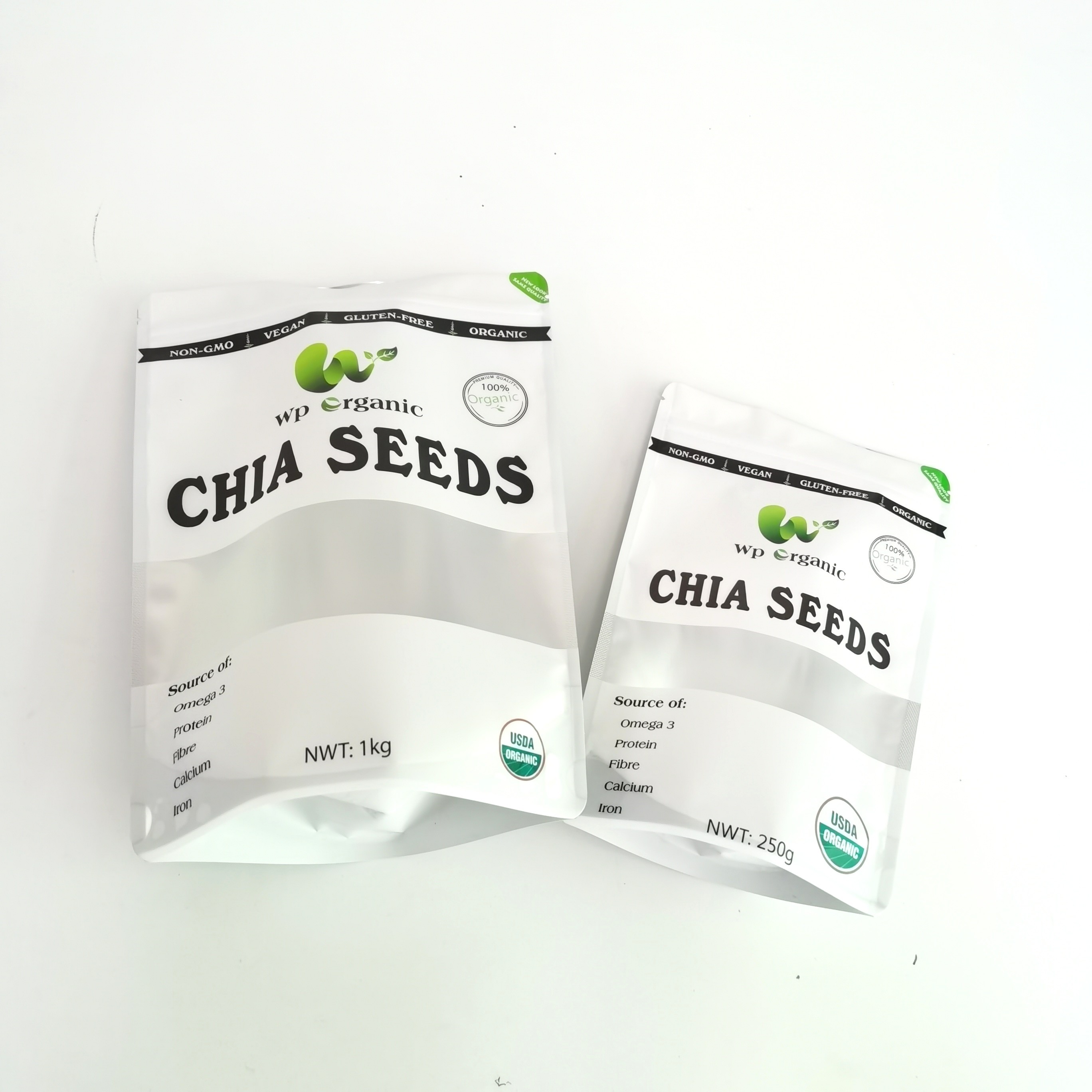 Digital, die Chia Seeds Tea Packaging Bag-Nahrungsmittelgrad-wiederversiegelbarer Tee-Beutel mit Reißverschluss mit klarem Fenster drucken