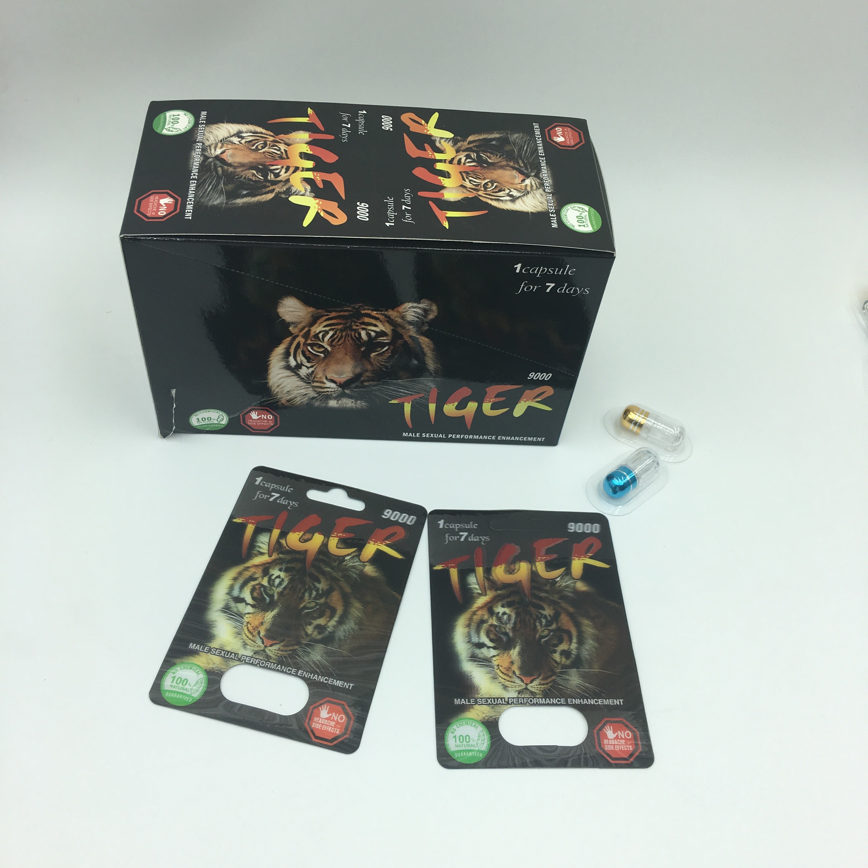 Sexuelle Energie-Kapsel, die Blasen-Karten CMYK 350g 3D verpackt