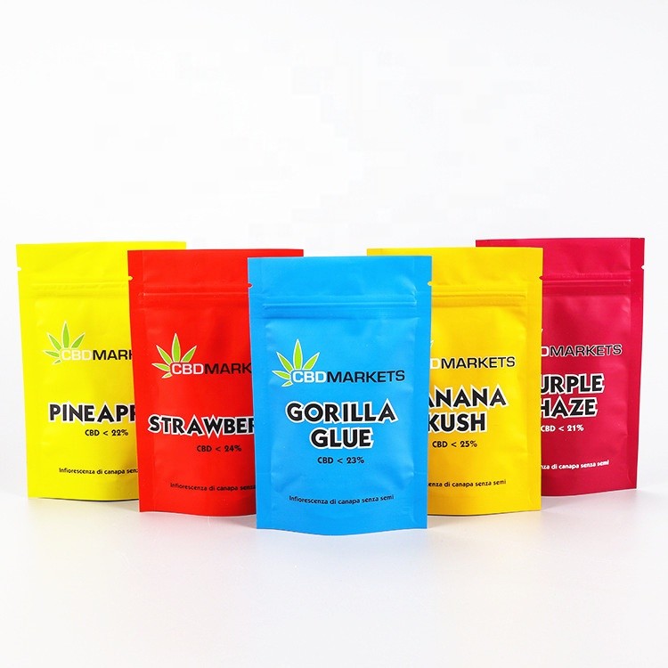 Wiederversiegelbares Unkraut CBD VMPET 180mic Plastik stehen oben Beutel