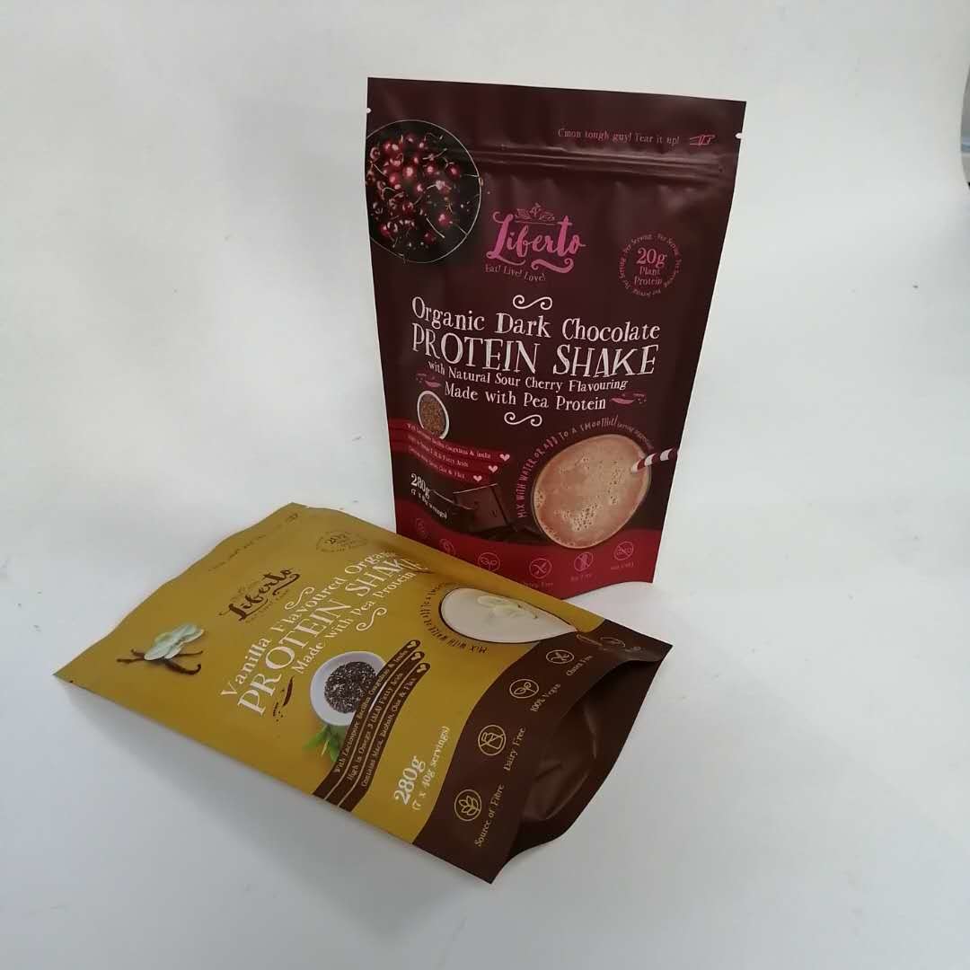 120 Mikrometer stehen oben Matte Protein Powder Mylar Zip-Beutel