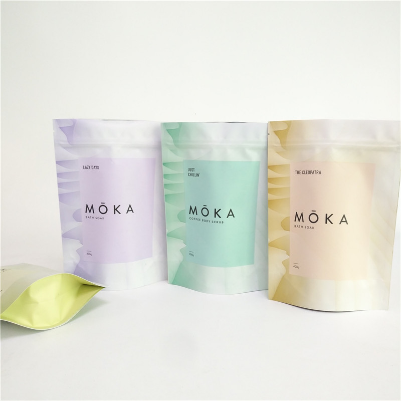 Farbenreiches Druckkörperpeeling 200g stehen oben Beutel-Aluminiumfolie-leere Kaffee-Tasche mit Reißverschluss