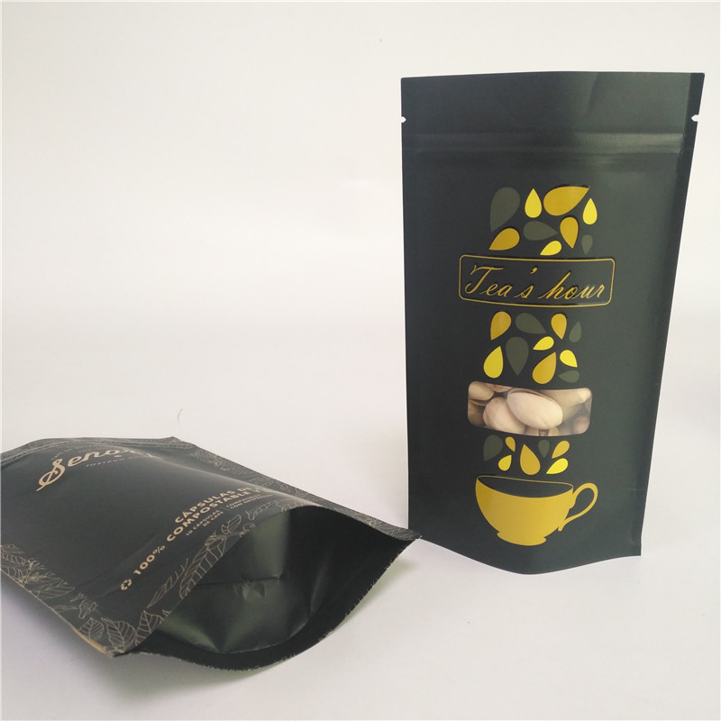 Wiederversiegelbare Farb-Kraftpapier-Papiertüten des Reißverschluss-250G 500G 80gsm PMS