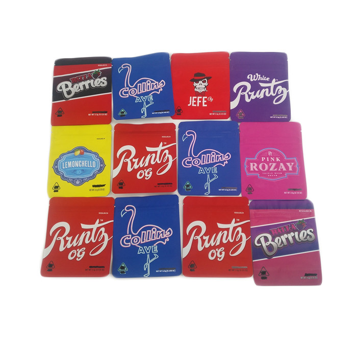 Niedriger Geruch-Beweis Cannabies leichter Berührung MOQ 500pcs fertigte Verpackenplastik-Tasche der beutel-essbare kindersichere Plätzchen-3.5g besonders an