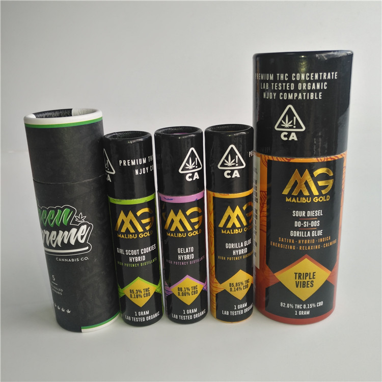 Kundenspezifischer Papierkasten für E-Flüssigkeit 10ml 30ml 50ml und Cbd-Öl-Flaschen-Verpackenpapier-Rohr-Zylinder-Kasten für Hepm Verpacken