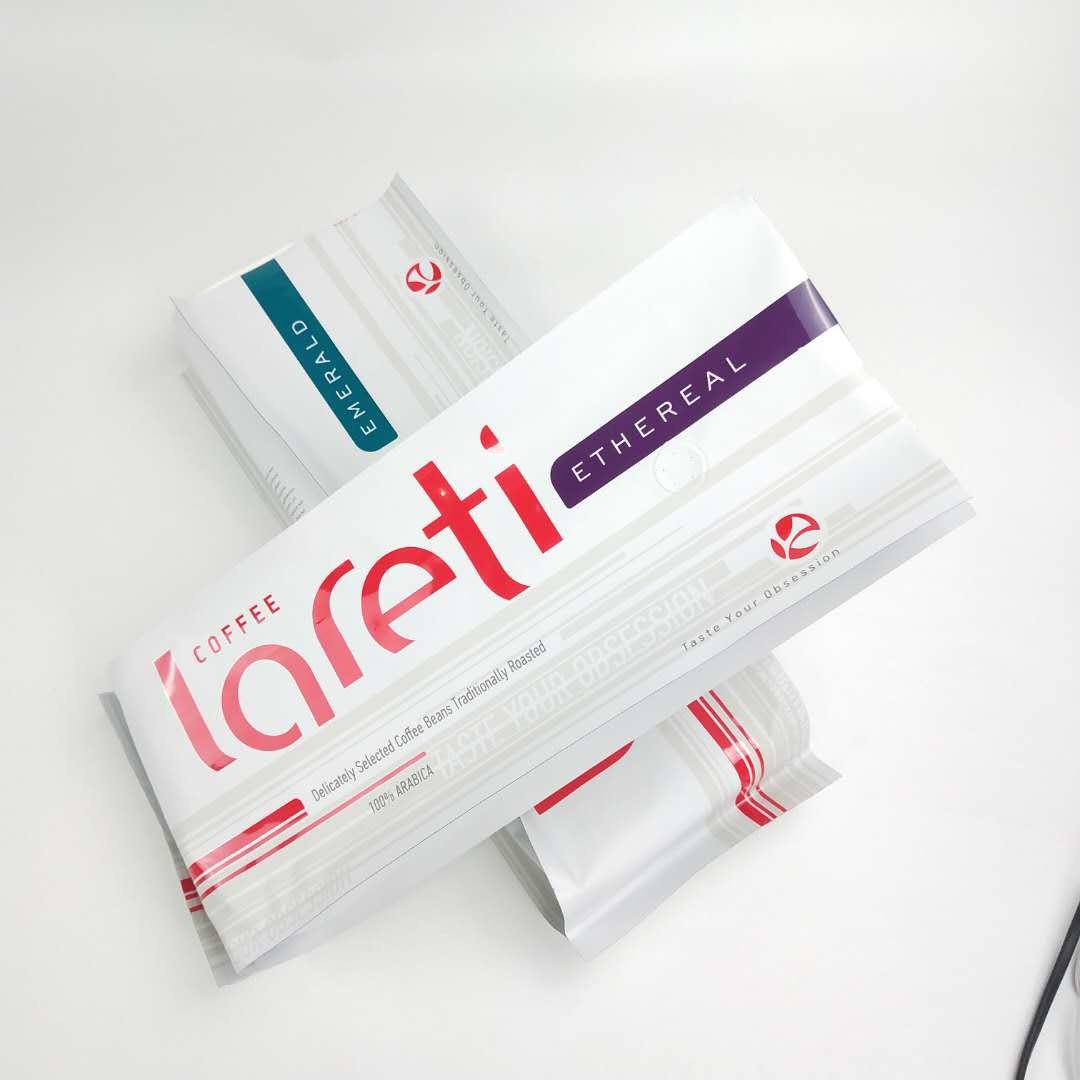 Kundenspezifisches wiederversiegelbares Matt Film Side Gusset Bag mit Aluminiumfolie-Ventil für Kaffee Bean Packaging Pouch