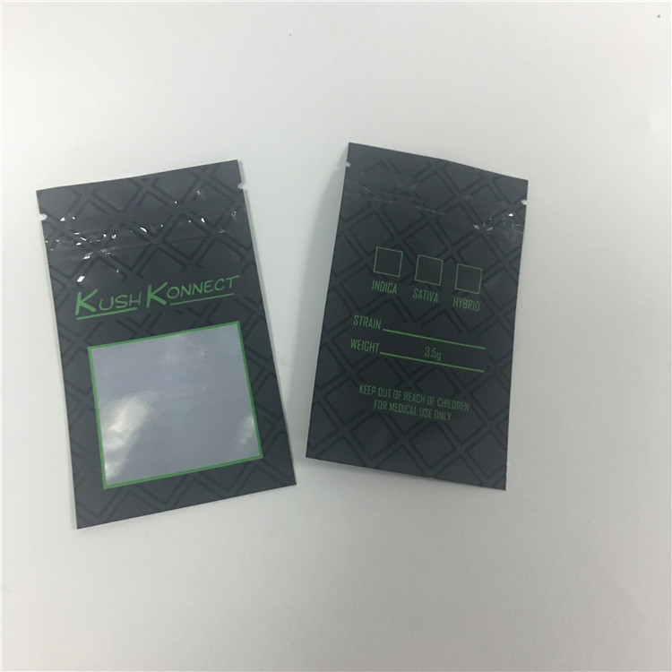 UVdruck KUSH PET verhindern Kinder an öffnenden Tabaktaschen mit Fenster