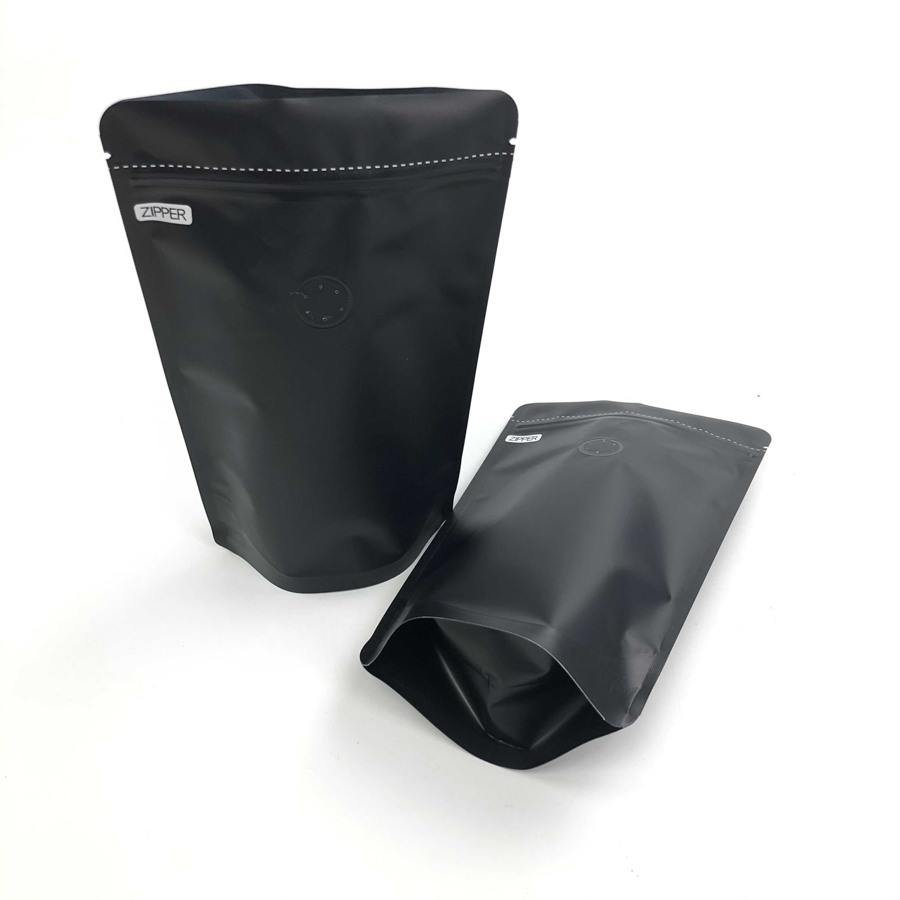 Logo Size Resealable Aluminum Foil-Stand Soems kundenspezifischer Schwarz-250G oben mit Entgasungsventilen für Kaffee Bean Packaging Pouch