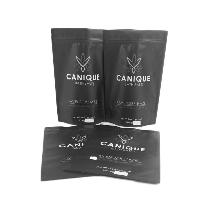 Geruch-Beweis sackt Nahrungsmittelgrad-Reißverschluss einsackt trockene Badesalz-Plastik-Tasche des Blumensamen-metallische glänzende silberne kundenspezifische Logo-16OZ ein