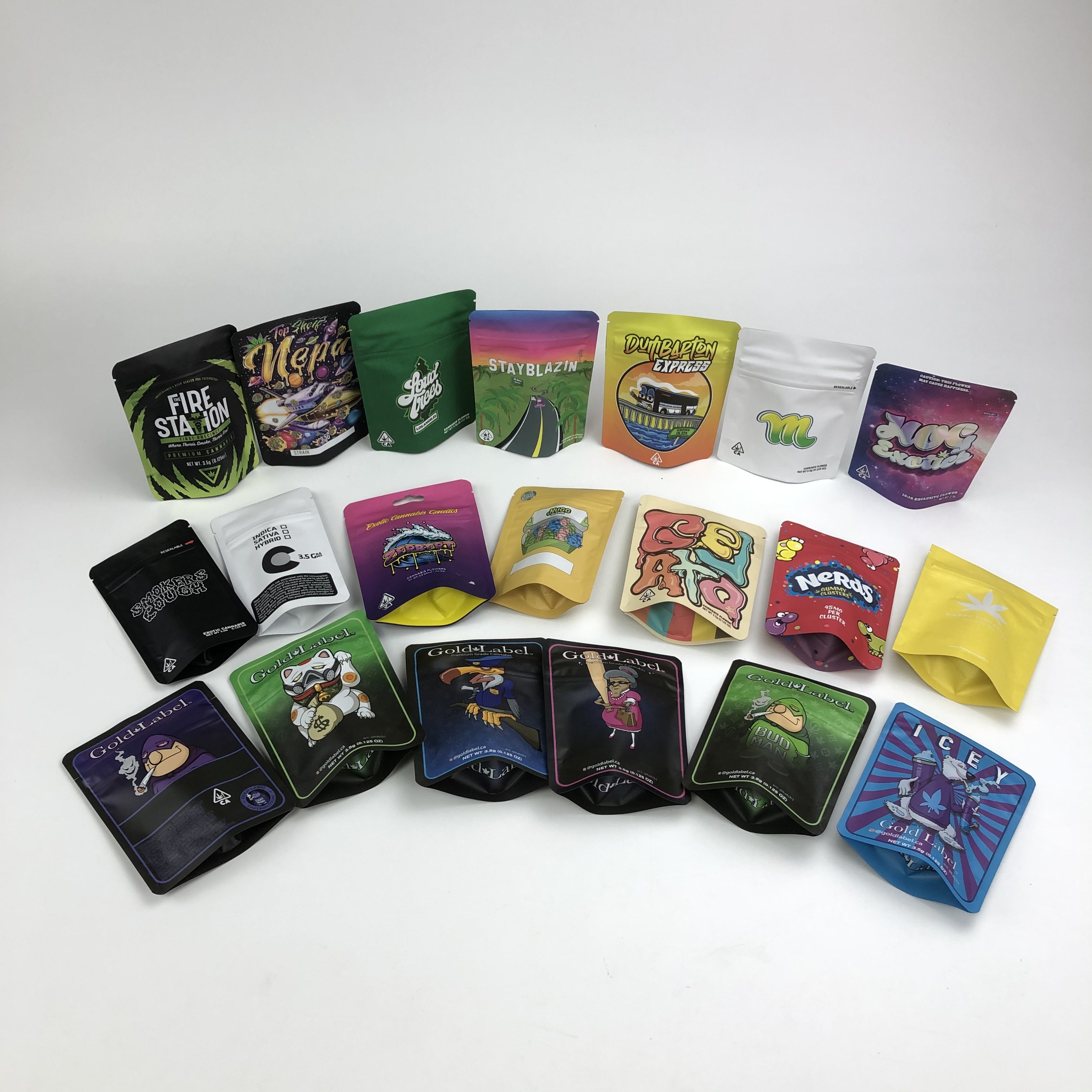 Geruch-Beweis-Plätzchen 100micron VMPET sacken 3.5g 7g 14g Cannabies Plastik ein