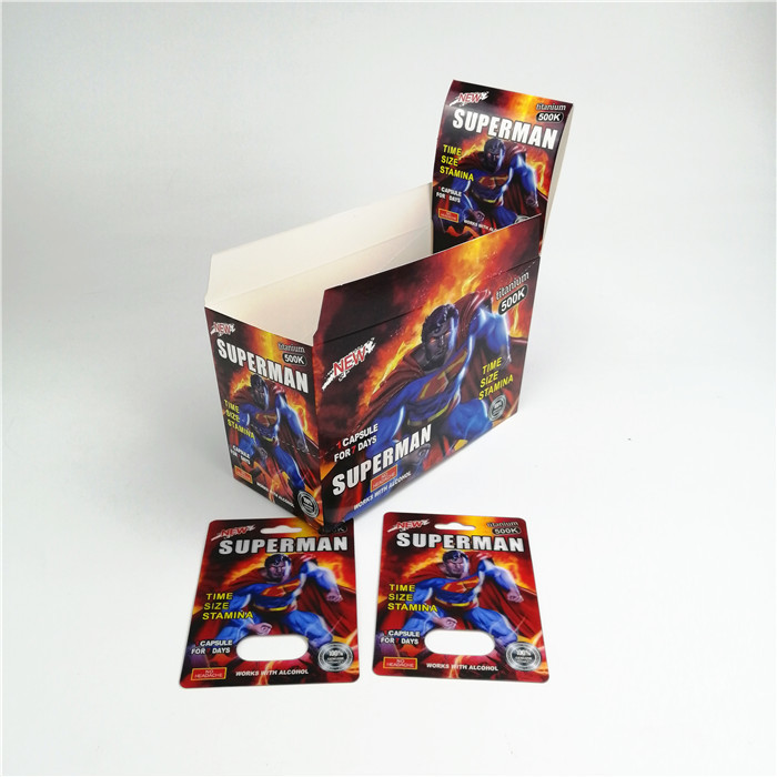 Sex-Pillen-Verpackenkarte 9x12cm des Seidendruck-CMYK