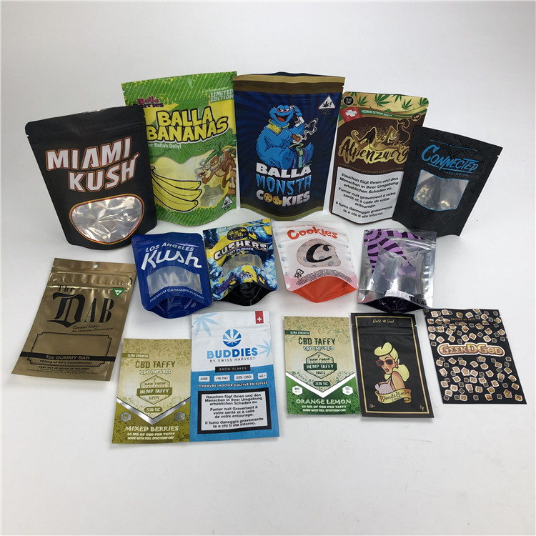 Plätzchen-Taschen-Geruch leichter Berührung CBD 3.5g prüfen Folien-Beutel-Verpacken Plastik das kindersichere