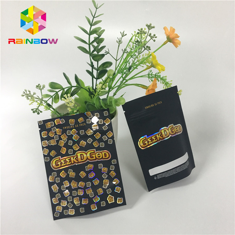 Plastik-Gewohnheits-Stand Plastik mit Reißverschluss herauf Schwarz-Lech der Beutel-150mg