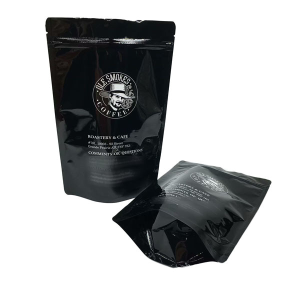Kaffeebohnen stehen oben glattes Schwarzes des Reißverschluss-kundenspezifisches Druckbeutel-100g 500g 1kg