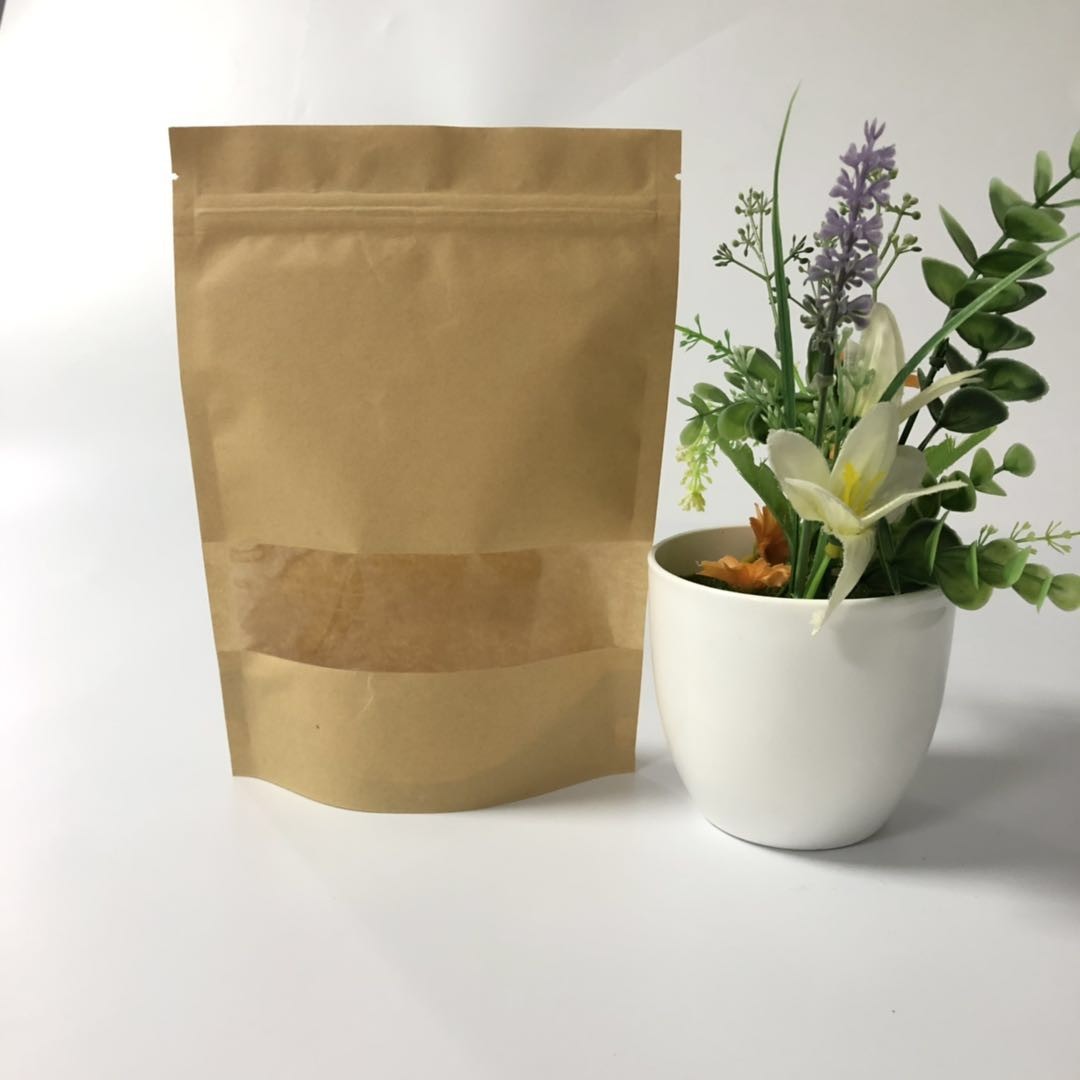 Nahrungsmittelspeicher-Dichtungs-Kraftpapier-Reißverschluss stehen oben Beutel-kundenspezifisches Logo