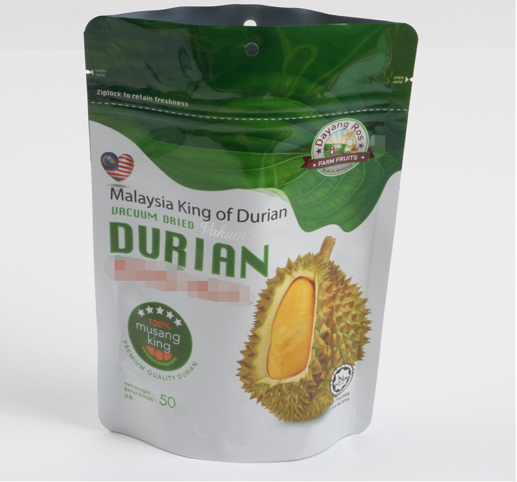 Wiederversiegelbarer 120 Mic Stand Up Food Packaging Beutel mit Reißverschluss