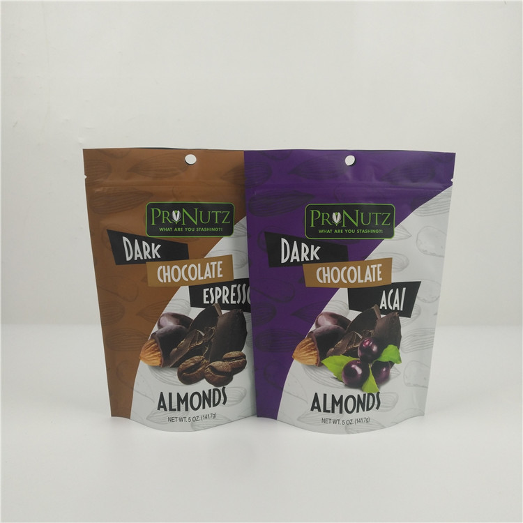 Nahrungsmittelgrad-Reißverschluss-kundenspezifischer Druckplastikstand herauf Beutel für Schokoriegel