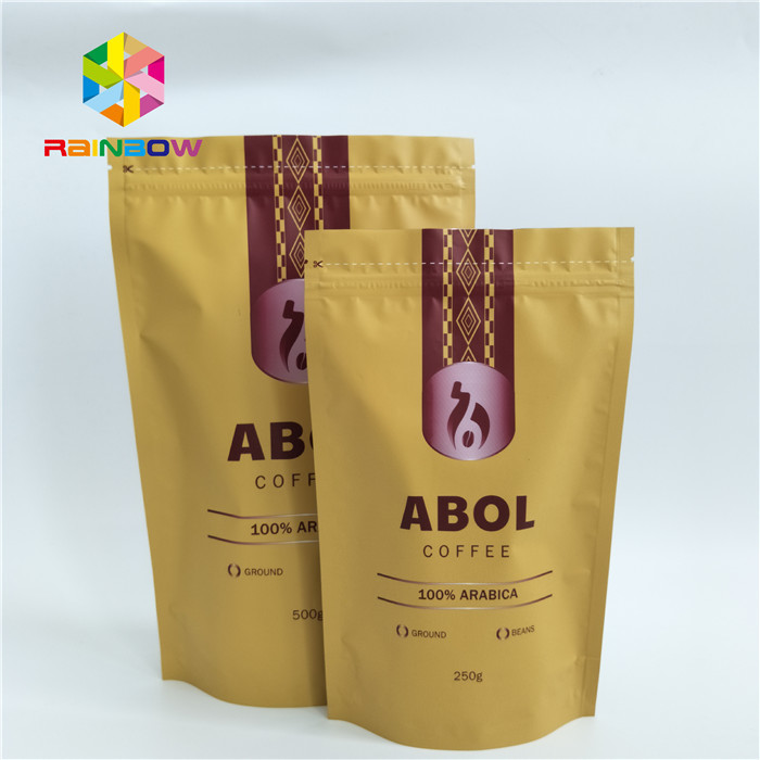 Kundenspezifischer Nahrungsmittelgrad, der den Aluminiumfolie-Beutel verpackt Stellung mit Reißverschluss heißsiegelt