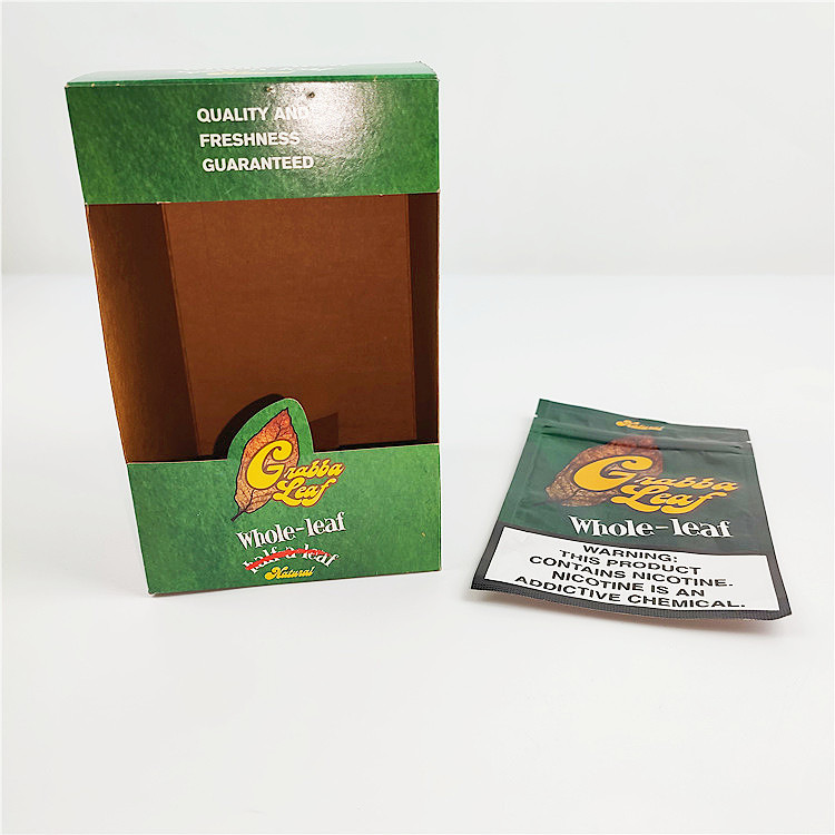 Niedriges Moq fertigte Druck-Fronto Cigar Grabba Leaf Kraft-Papierkästen für das Blatt-Verpacken besonders an
