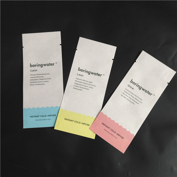 Eco-Freund-sackt das biologisch abbaubare Kraftpapier Winkel- des Leistungshebelsmittel-Nahrungsmittelpulver-Gewürz-Verpacken drei Seitendichtungs-Beutel ein