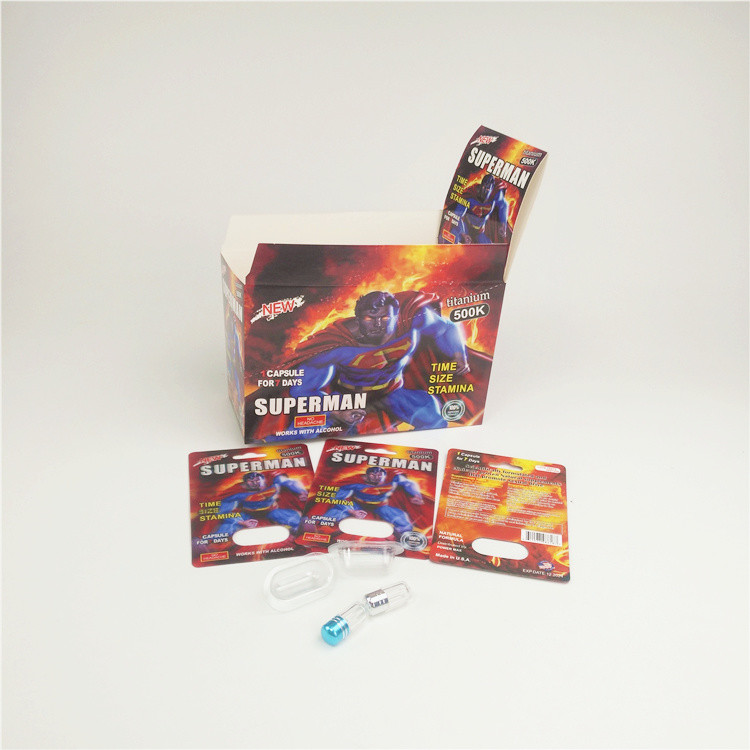 Platin-Blasen-Papier-Karten-heißes Stempeln des Nashorn-10k für männliche Verbesserungs-Kapsel