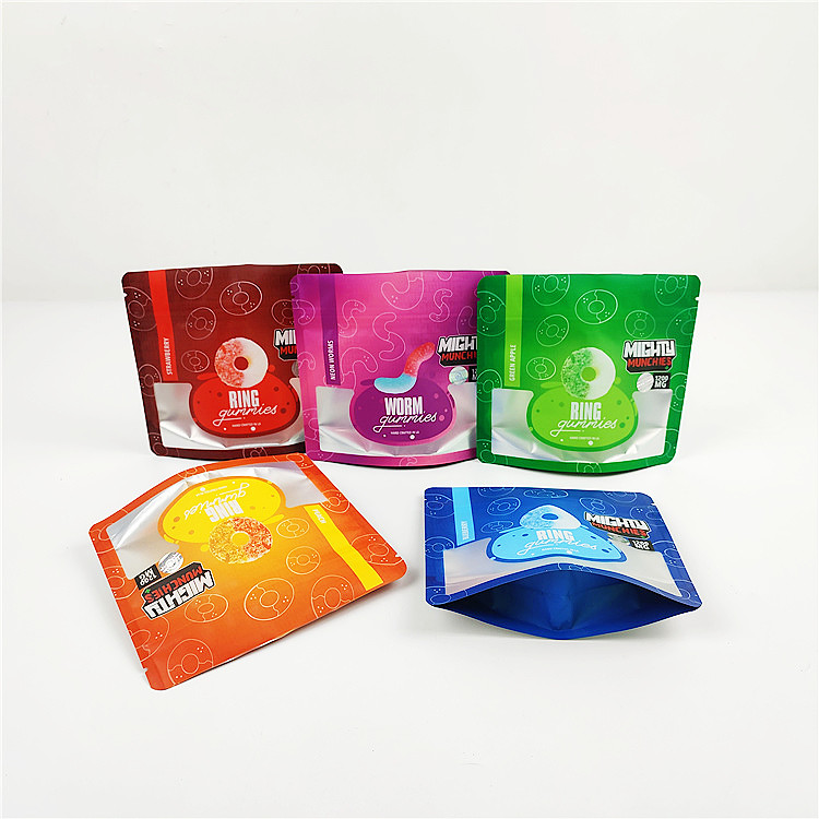 Verpackenmatt-CBD Plastik tasche 28g 80mic 1/4oz CMYK Plastik Tasche FSC