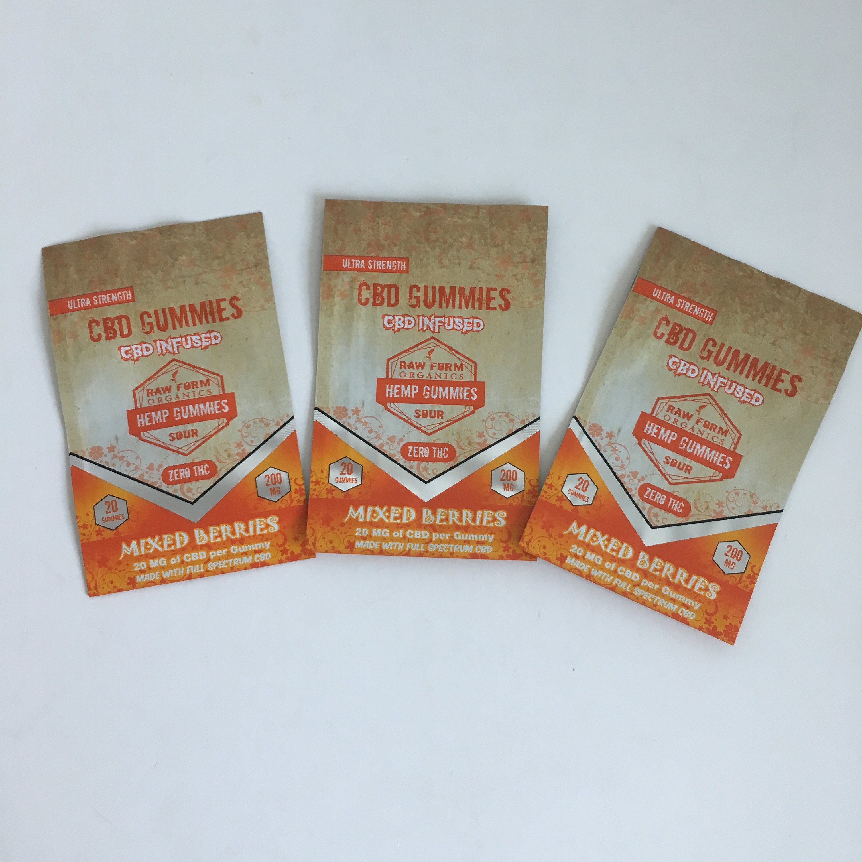 Mit Reißverschluss Plastik-CBD druckend Hanf-Blume, goss Reißverschluss-Plastik 50mg 100mg Gummies Verpackentaschen hinein