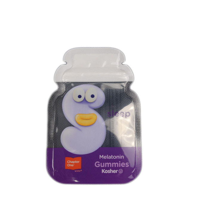 Seiten-Dichtungs-Folie der Columbium-kundenspezifische Form-3, welche gummiartiger die Süßigkeits-Schlauchbeutel-kundenspezifischen Plastikbeutel verpacken Zipverschluss-Tasche verpackt