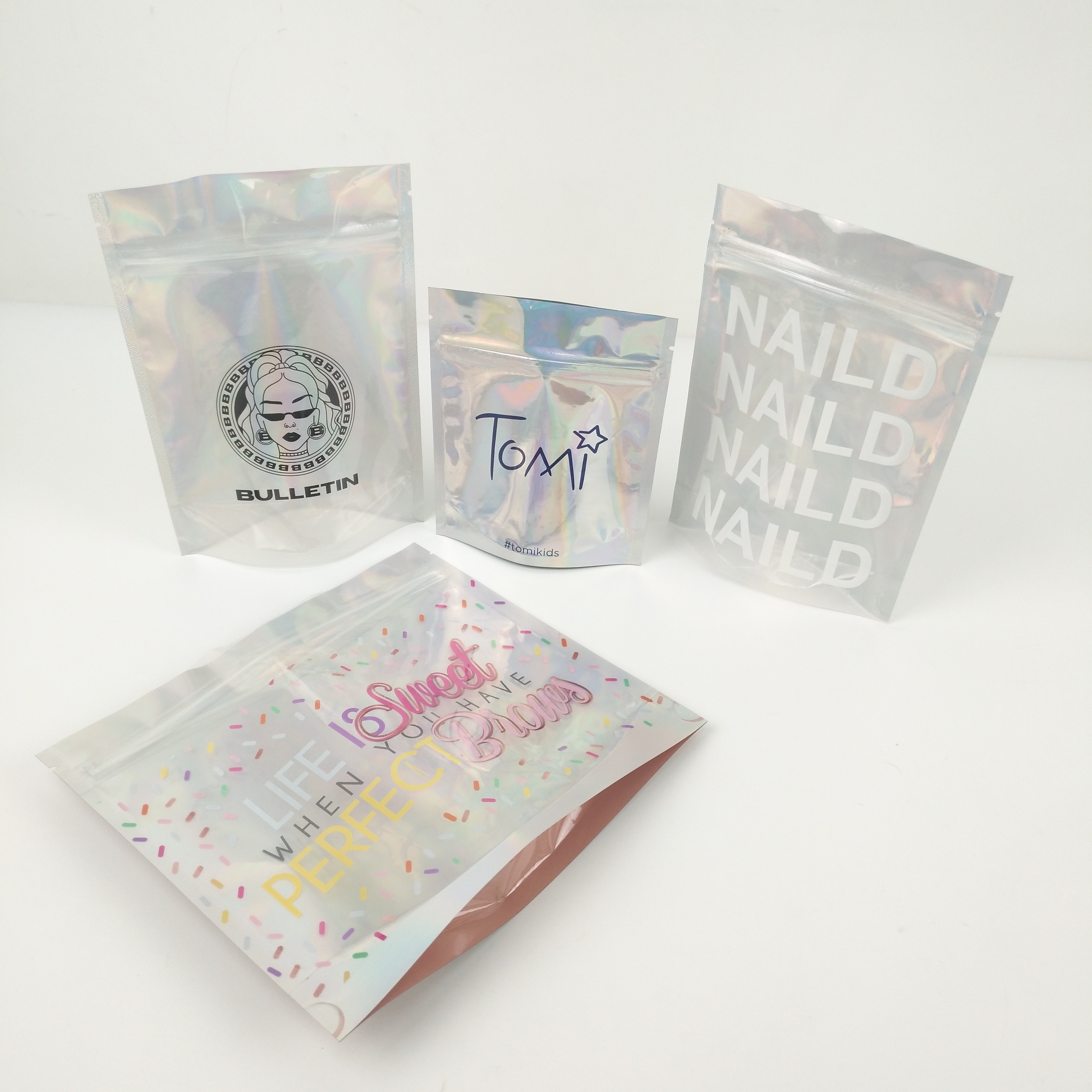 Plastikverpackung 1.2c Mpet CMYK mit Reißverschluss sackt VMPET-Gravüre für Schmuck-Kosmetik ein