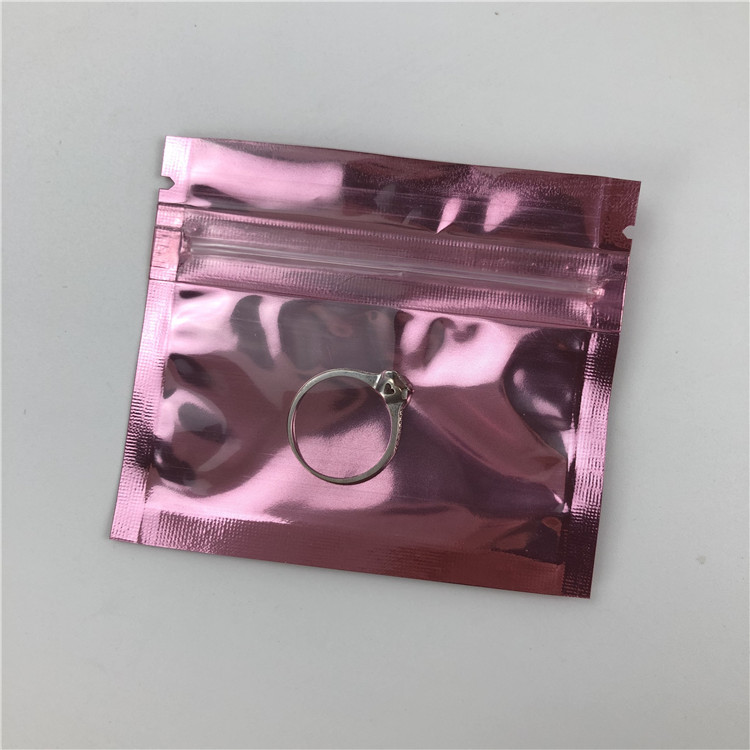 Kleine Plastik-dichtungs-Reißverschluss-Tasche Rose Gold Ziplock Pouch Logo-Druckendrei Seitenfür Schmuck mit Fenster