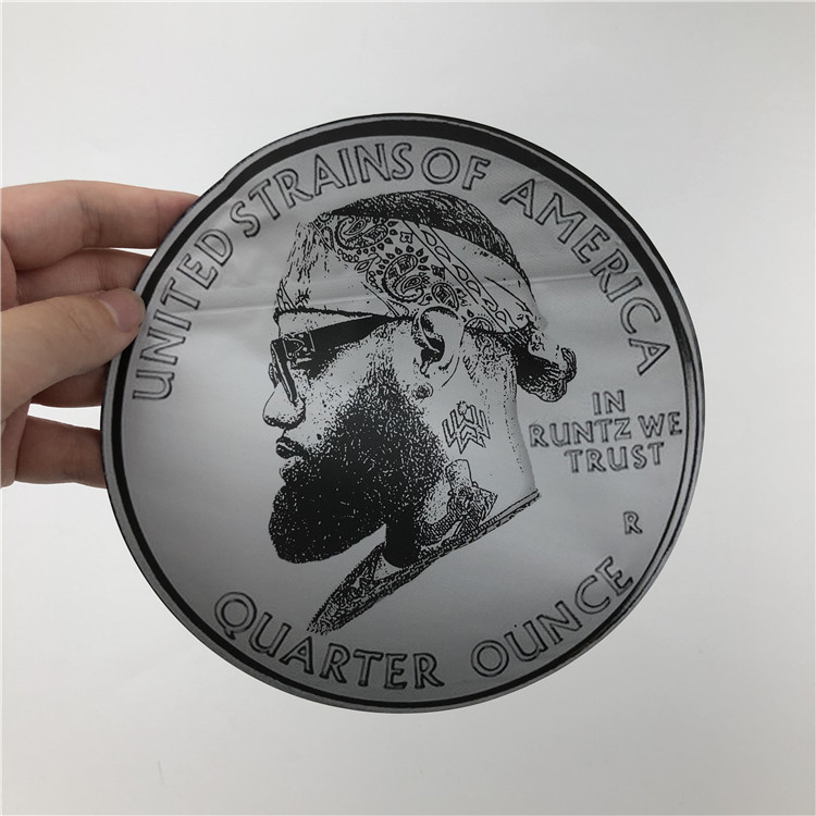 Leichte Berührung, die Plastik-3.5g Plastik verpackt, sackt gestempelschnittene unregelmäßige Beutel mit Runde mit Reißverschluss formen Beutel der Plätzchen-7g ein